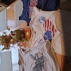 Three pack patriotic t shirts